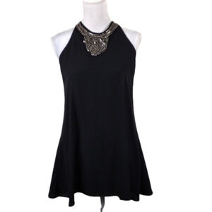 Design Lab Lord & Taylor Black Sleeveless Keyhole Back Shift Mini Dress